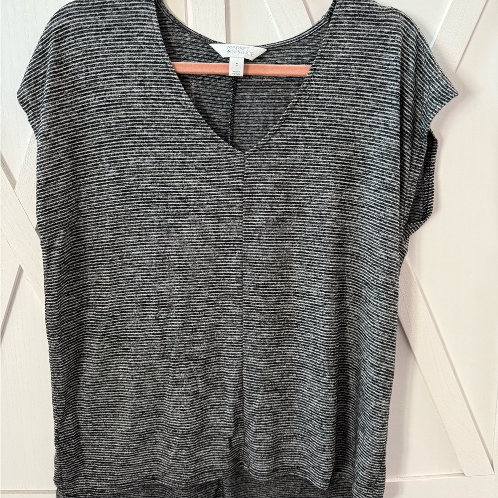 Market & Spruce Black and White Striped Blouse - Stitch Fix